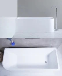 Casey Matte White 1400,1500,1700mm Corner Bathtub / Fiberglass / Acrylic