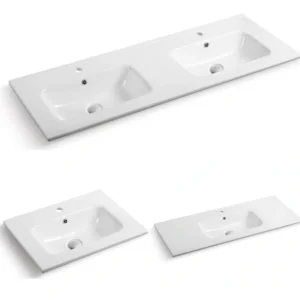 D'angle 600 750 900 1200mm 1500-Double White Ceramic Porcelain Vanity Basin Top