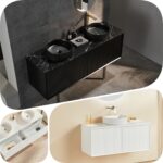 Ceto 1500mm Kirribilli Fluted PVC Water Proof Matte White / Matte Black Vanity