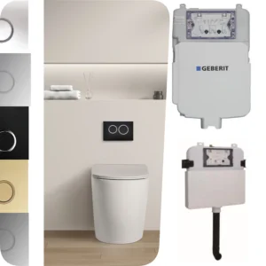 KDK105T Veda Tornado Round Floor Mounted Concealed In-wall Toilet Suite Geberit/R&T