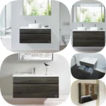 *SALE* ASTI 600 - 900mm Grey Oak PVC Thermal Foil Timber Wood Grain Wall Hung Vanity Vabinet