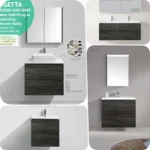 *SALE* Bogetta 600 - 1500mm Grey Oak PVC Thermal Foil Timber Wood Grain Vanity Cabinet
