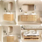 Otti Byron Fluted Plywood Timber Wood Grain Nature Oak Wall Hung Vanity 600/750/900/1200/1500mm