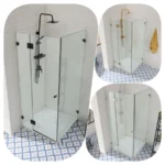 Shower Screen 800-1200mm Premium Frameless 10mm Glass L-Shape Shower Enclosures