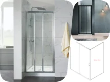 PC036 Framed Wall to Wall / L-Shape Triple Sliding Door Shower Screen 2 Colours