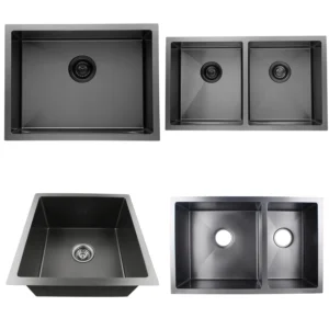 Aquaperla Gunmetal Stainless Steel Round Corners Kitchen Sink