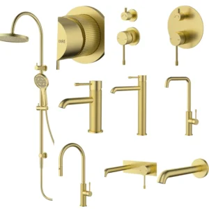 Brushed Gold ACL Linie Series Tapware Shower set Basin Mixer Electroplated PVD finish