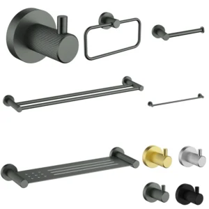 ACL ikon Linie Gunmetal Bathroom  Accessory Set/Paper holder, Towel Rail