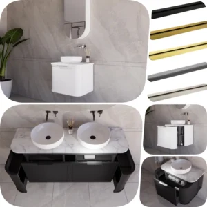 Riva Houston 600mm Plywood Shaker Wall Hung Vanity Cabinet / Stone Top