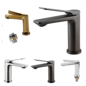 RUSHY Basin Mixer Gun Metal Grey, Matte Black, Chrome, Brushed Nickel, Yellow Gold