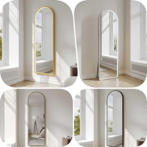 Mercio Saga Framed Freestanding LED Mirror – 500×1600mm Arched 3 Colours