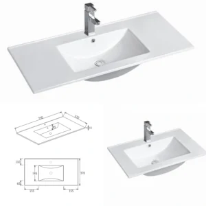 370mm Slim Narrow 600 750 900mm Ceramic Porcelain Bathroom Vanity Basin Top