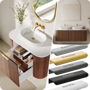 Ceto Artis 1200 x500mm PVC Waterproof Fluted Curved Vanity Nested Inner Drawers