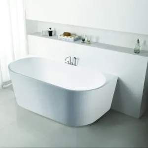 ELIVIA Gloss / Matte White 1400 1500 1700mm Round Back to Wall Bath Tub