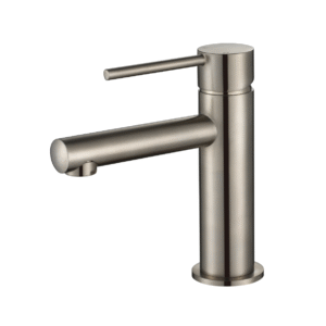 Modern National STAR Round Brushed Nickel/Matte Black Basin Mixer