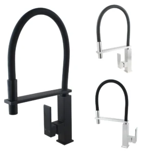 OTTIMO Chrome/Black/Brushed Nickel Pull Out Square Kitchen Sink Mixer