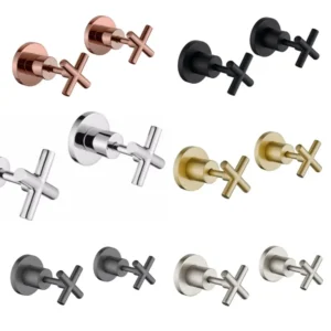 Hellycar Brass & Zin Cross Wall Top Assemblies Jumper Valve Premium Electroplated PVD