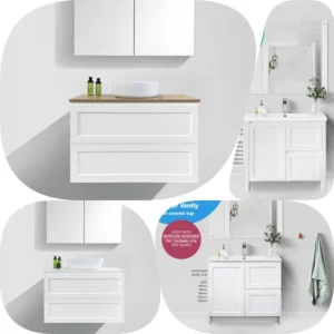1200mm Reine Matte White PVC Thermal Foil Shaker Hampton Wall Hung Vanity Fremantle