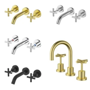 ACL Brass & Zin Cross Wall Top Assemblies Jumper Valve Premium Electroplated PVD