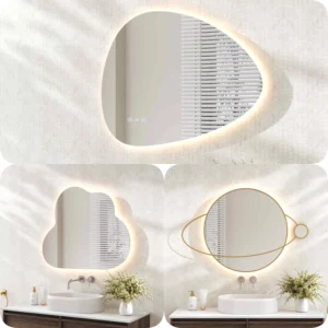 Merico LED Pebble Shape LED Mirror 800x550mm – Motion Sensor & Defogging