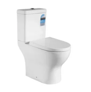 Modern Skew Trap Side Waste Toilet -Back to Wall Square Pan - UF Soft Close Seat