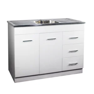 PVC Water Proof 1180x485x900 Stainless Steel Single Sink Kitchenette Cabinet