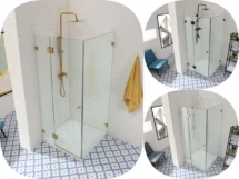 CVP062SQ Corner Square Shower Screen Frameless 10mm 7 Colours Pivot Door 5mm Size Steps