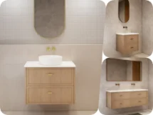 Riva BANFF 750mm Shaker Hampton Plywood Timber /Wood Grain Vanity Unit