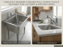 Round Polished Chrome 360° Swivel Laundry/Kitchen Sink Mixer