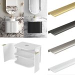 600mm Otti Hampshire Curved Satin White / Black Plywood Vanity Stone Top