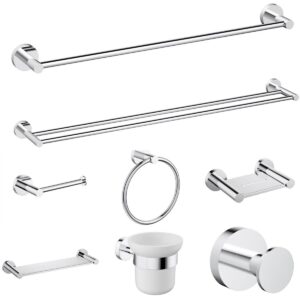 ACL Chrome Bathroom Toilet Shower Accessories Set Towel Rail Shelf Paper Holder