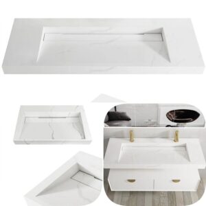 MOONLIGHT 600mm-1500mm Matte White Solid Surface Wall Hung Basin