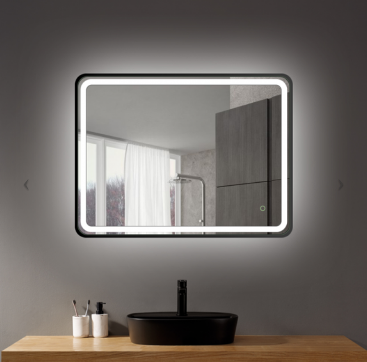 Matte Black Framed 900 1200 1500mm Led, Led Bathroom Mirror Black Frame