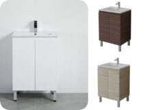 Nordic 600mm PVC Waterproof Gloss White Polyurethane Vanity unit on Leg