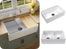 Poseidon 838mm Greenwich Fireclay Farmhouse Single Sink with Workstation