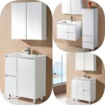 Slim 750x360mm SNN PVC Waterproof Polyurethane Gloss White Vanity Ceramic Top