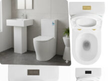 Vito V038 Lumia Rimless Tornado Back to Wall Toilet Soft Close Seat S/P Trap