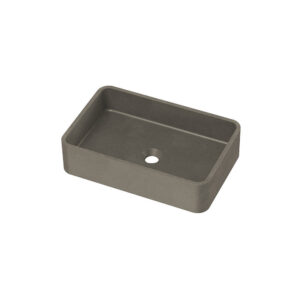 ZALE 500mm Rectangular Dark Grey Real Concrete Above Counter Vanity Basin Sink