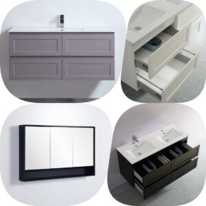 1200mm Fremantle PVC Water Proof  Shaker Hampton Wall Hung Vanity 3 Colours