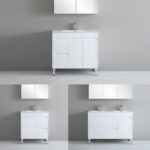 600-1500mm White Polyurethane PVC Waterproof Floor Standing Vanity Cabinet Only