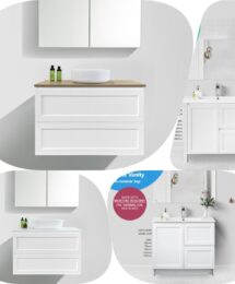 600 Reine Matte White PVC Thermal Foil Shaker Hampton Wall Hung Vanity Fremantle