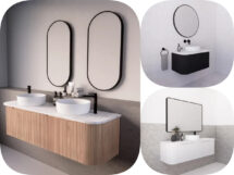 Bergen 750-1500mm Fluted Curved Light Oak Natural Wood Timber Veneer  Vanity