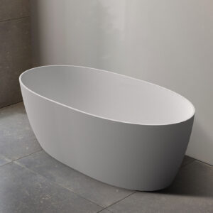 Riva DELTA 1500mm 1700mm Matte White Super Slim Oval Freestanding Acrylic Bath Tub