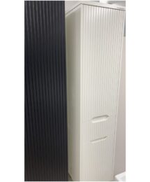 Lombok Matte White Fluted Polyurethane Bathroom Tall boy side Cabinet w Drawer