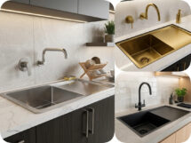 Poseidon PKS-810DR 1.2mm Single Kitchen Sink Steel Gold Gunmetal Black Silver