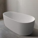 Riva VISTA 1500mm 1700mm Matte White Egg Shape Oval Freestanding Acrylic Bath Tub
