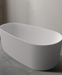 Riva VISTA 1500mm 1700mm Matte White Egg Shape Oval Freestanding Acrylic Bath Tub