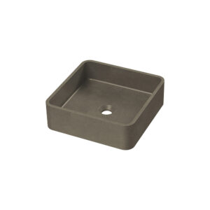 ZALE 360mm Square Dark Grey Real Concrete Above Counter Vanity Basin Sink