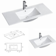 370mm Slim Narrow 600 750 900mm Ceramic Porcelain Bathroom Vanity Basin Top Only