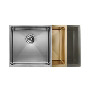 440x440x205mm Stainless Steel Round R10 Corners Kitchen Sink Brushed Gold/Grey